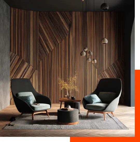 Calm seating area with two chairs facing each other, representing one-to-one lifestyle and environmental health guidance in a supportive space.